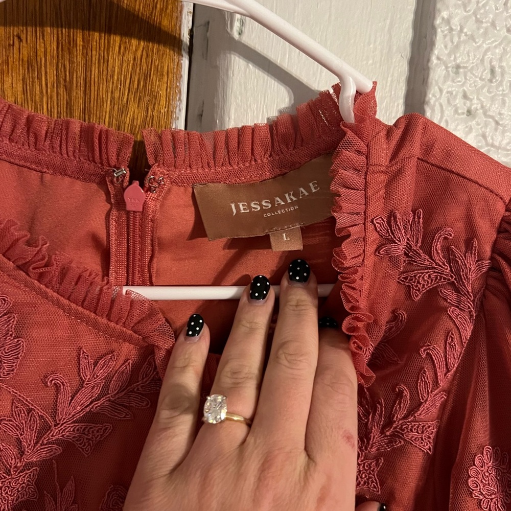 JessaKae Dusty Pink Embroidered Dress - Picture 2 of 3